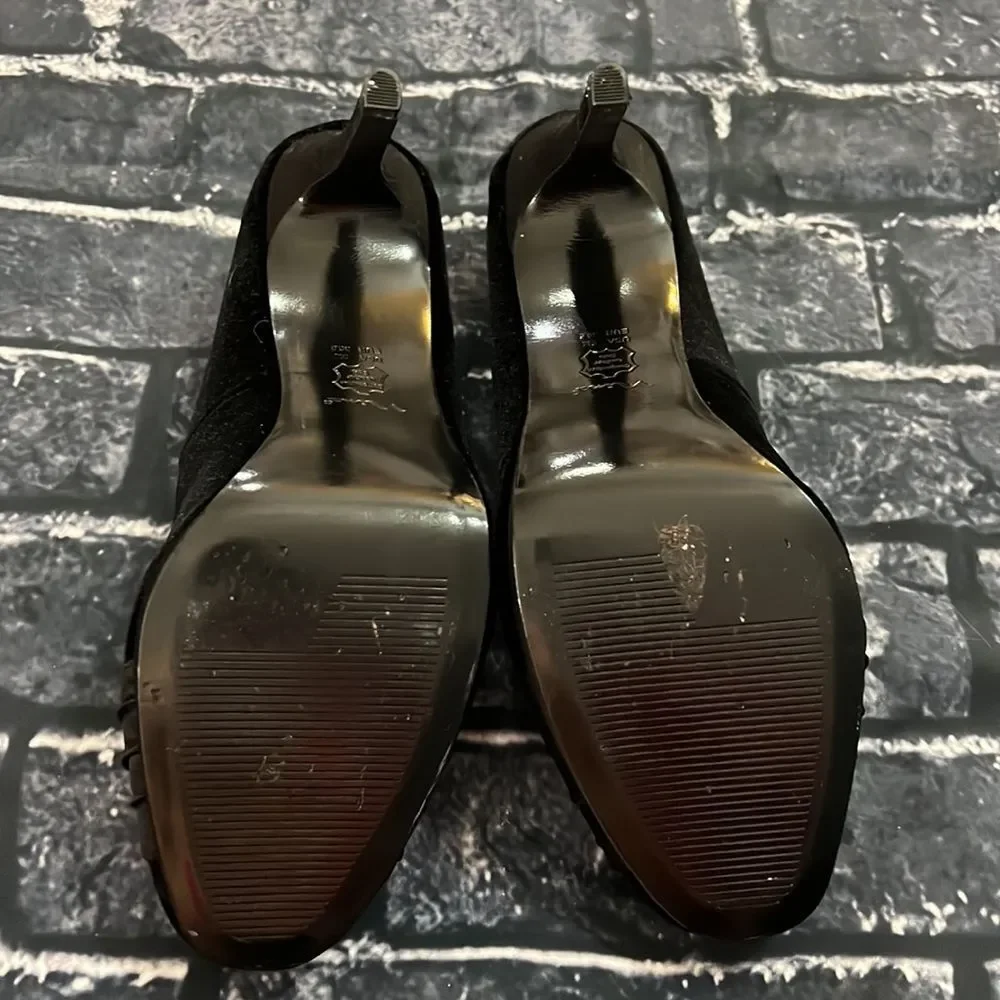 Nina black velvet pumps evening